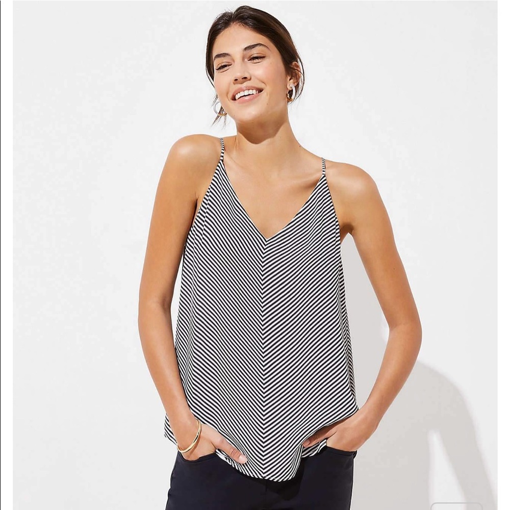 LOFT Strappy Camo Blouse